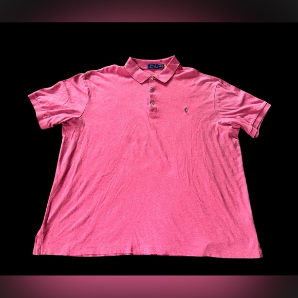 Ralph Lauren Polo Shirt Mens 2XB 2XL Pink Cotton Knit Short Sleeve Soft Touch - Picture 1 of 5